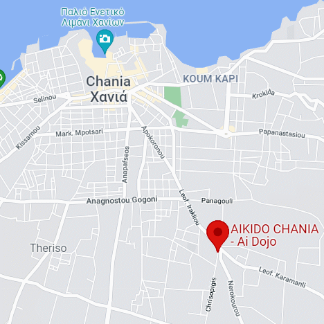 Cartina con ubicazione del Dojo di Chania